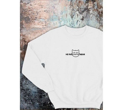 Свитшот оверсайз с принтом с приколом Sharp&Shop Свитшот с мемом принтом котом надписями кофта толстовка