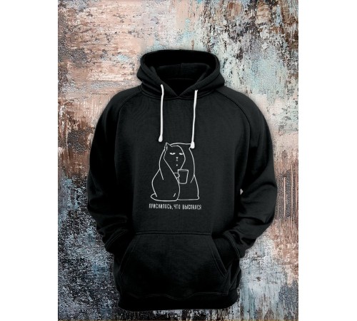 Толстовки оверсайз с принтом с приколом Sharp&Shop Худи с принтом мемом котом надписями толстовка оверсайз