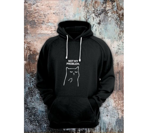 Толстовки оверсайз с принтом с приколом Sharp&Shop Худи с принтом мемом котом надписями толстовка оверсайз