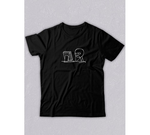 Футболка оверсайз с принтом с приколом Sharp&Shop Черная футболка принт мем программист хм почему не работает