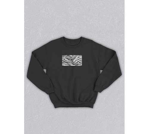 Свитшот оверсайз с принтом с приколом Sharp&Shop Черный свитшот оверсайз принт зебра животные шкура зебры