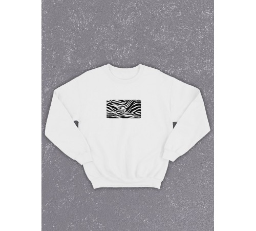 Свитшот оверсайз с принтом с приколом Sharp&Shop Белый свитшот оверсайз принт зебра животные шкура зебры
