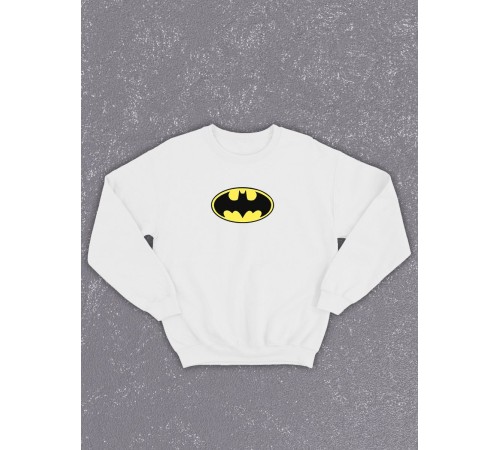 Свитшот оверсайз с принтом с приколом Sharp&Shop Белый свитшот оверсайз принт Бэтмен Batman бетмен унисекс