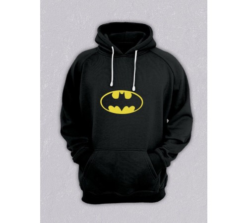 Толстовки оверсайз с принтом с приколом Sharp&Shop Худи черное оверсайз с принтом Бэтмен Batman бетмен унисекс