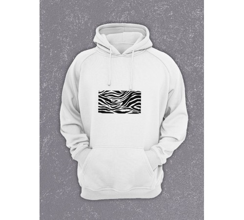 Толстовки оверсайз с принтом с приколом Sharp&Shop Худи белое оверсайз принт зебра животные шкура зебры унисекс