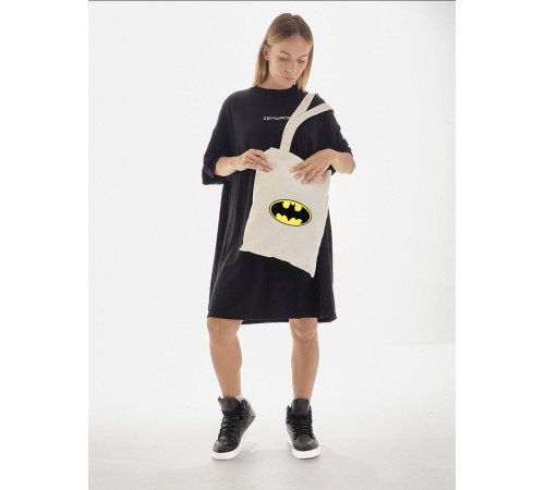 Сумка, шоппер с принтом и приколом Sharp&Shop Сумка шоппер бежевый с принтом Бэтмен Batman бетмен унисекс