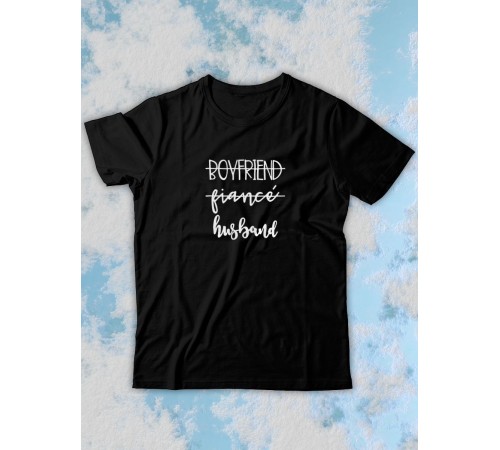 Парные футболки Sharp&Shop Парные футболки с принтом boyfriend fiancé husband мужская