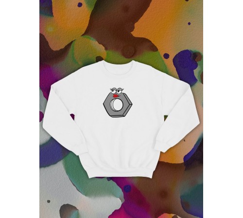 Парные свитшоты Sharp&Shop Парные свитшоты с принтом влюбленная гайка со смайлом белый