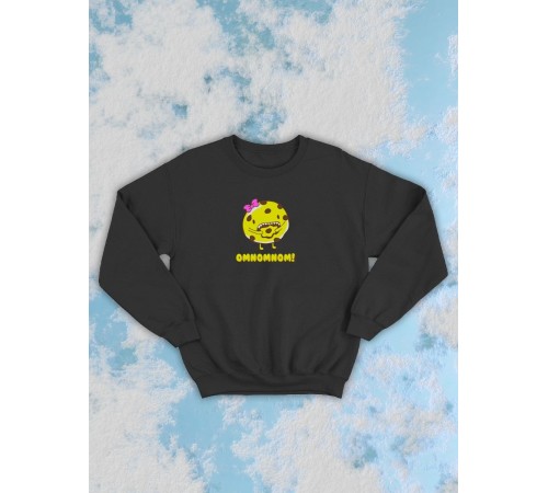 Парные свитшоты Sharp&Shop Парные свитшоты с принтом печенькой омномном omnomnom черный