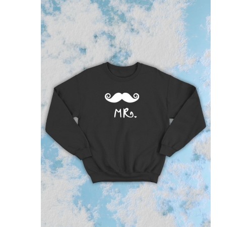 Парные свитшоты Sharp&Shop Парные свитшоты с принтом mr мистер с усами мужской белый