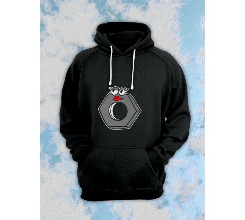 Парные толстовки, худи Sharp&Shop Парные худи белое с принтом влюбленная гайка со смайлом