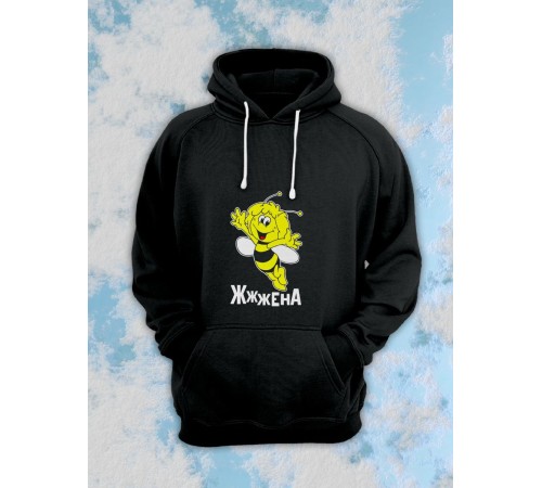 Парные толстовки, худи Sharp&Shop Парные худи с принтом пчелой пчела жжжена белое женское