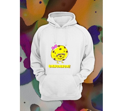 Парные толстовки, худи Sharp&Shop Парные худи белое с принтом печенькой омномном omnomnom