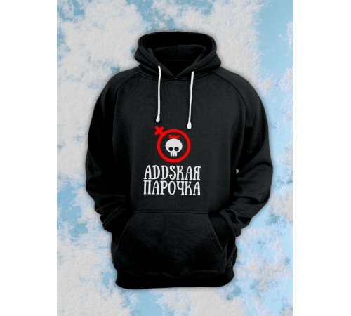 Парные толстовки, худи Sharp&Shop Парные худи черное женское с черепом addskая парочка для пар