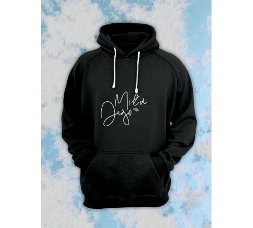 Парные толстовки, худи Sharp&Shop Парные худи женское черное с принтом надписью mila jego