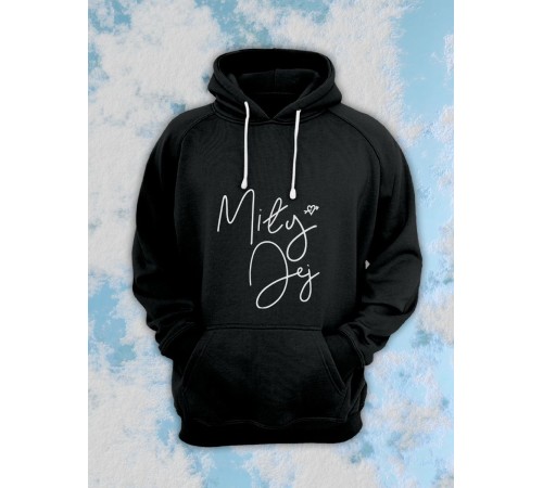 Парные толстовки, худи Sharp&Shop Парные худи мужское черное с принтом надписью mily jej