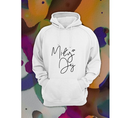 Парные толстовки, худи Sharp&Shop Парные худи мужское белое с принтом надписью mily jej