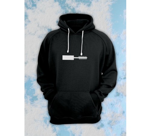 Парные толстовки, худи Sharp&Shop Парные худи женское черное с принтом тушь кисточка туши паре