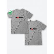 Красивые парные футболки с надписями/для влюбленных с принтом Bonnie&Clyde