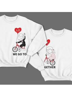 Парные свитшоты для влюбленных "We go" ("мы едем") и "Together" ("вместе")