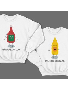 Парные свитшоты для влюбленных "Partners in crime" ("Партнеры по преступлению")