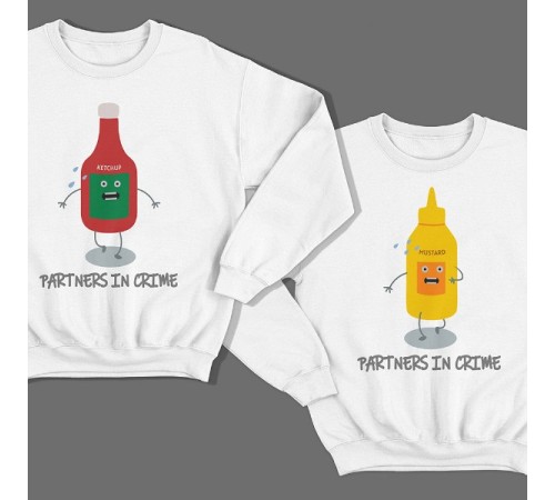 Парные свитшоты для влюбленных "Partners in crime" ("Партнеры по преступлению")