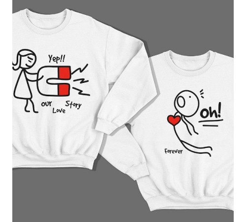 Парные свитшоты для влюбленных "Our love story" ("История нашей любви")