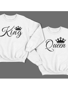 Парные свитшоты для влюбленных "King" (Король) и  "Queen" (Королева)