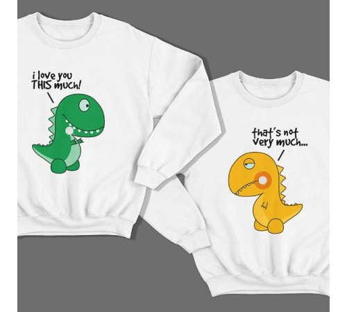 Парные свитшоты для влюбленных "I love you This much" ("Я люблю тебя ВОТ так")