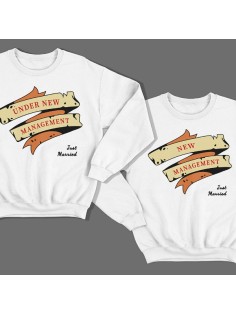 Парные свитшоты для молодоженов "Under new management (У меня новый начальник)"