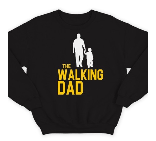 Свитшот в подарок для папы с надписью "The walking dad" ("Ходячий отец")