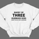 Свитшот в подарок для папы с надписью "Daddy of three dumbass kids (Except Olivia. She is awesome)"