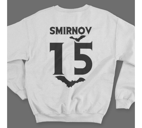 Именной свитшот с вампирским шрифтом и летучими мышами #7