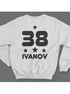 Именной свитшот с декоративным шрифтом и звездочками #10