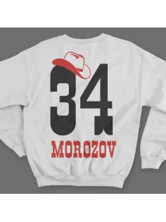 Именной свитшот с ковбойским шрифтом и шляпой #12