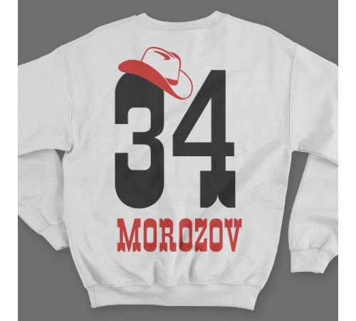 Именной свитшот с ковбойским шрифтом и шляпой #12