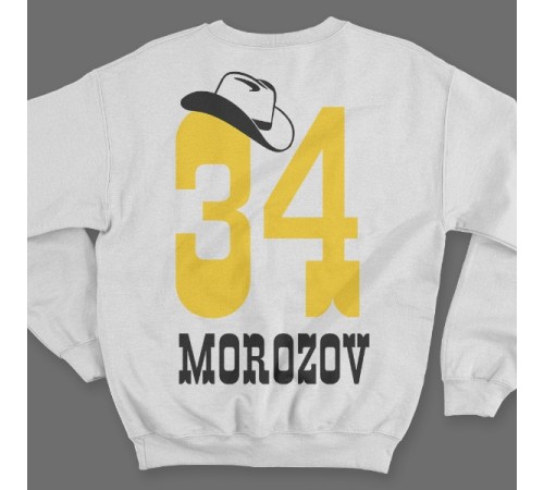 Именной свитшот с ковбойским шрифтом и шляпой #12