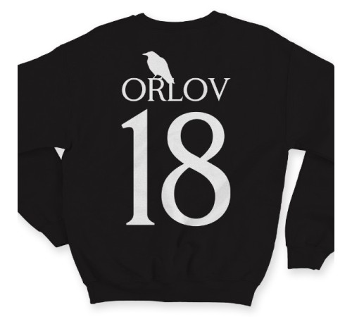 Именной свитшот с готическим шрифтом и вороном  #20