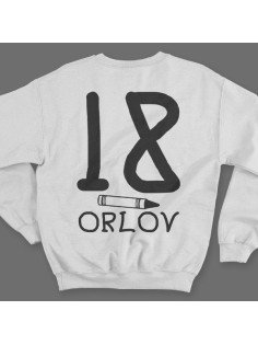 Именной свитшот с детским шрифтом и мелками #23