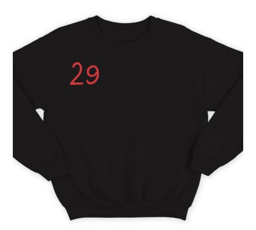 Именной свитшот с тонким шрифтом и листьями #35