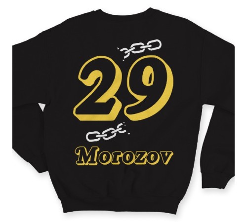 Именной свитшот с объемным шрифтом и цепью #32