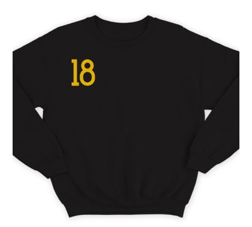 Именной свитшот с ретро шрифтом, шляпой и тростью #39