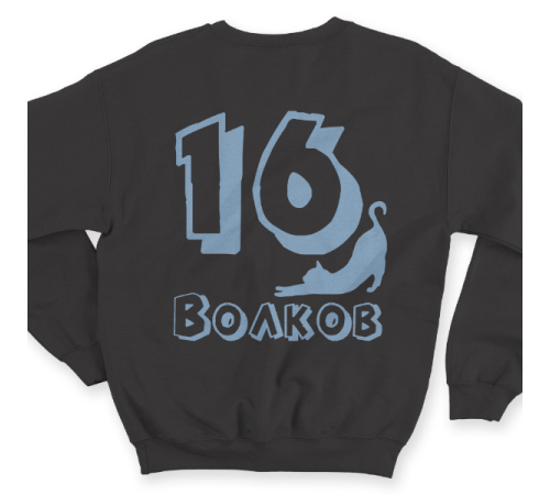 Именной свитшот с шрифтом с тенью и кошечкой #53