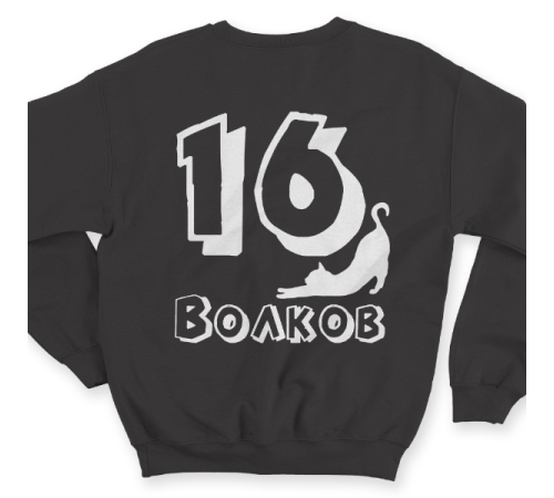 Именной свитшот с шрифтом с тенью и кошечкой #53