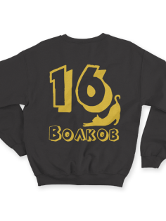 Именной свитшот с шрифтом с тенью и кошечкой #53