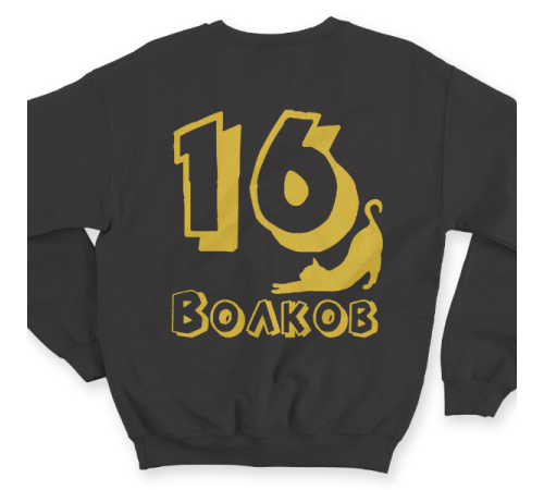 Именной свитшот с шрифтом с тенью и кошечкой #53