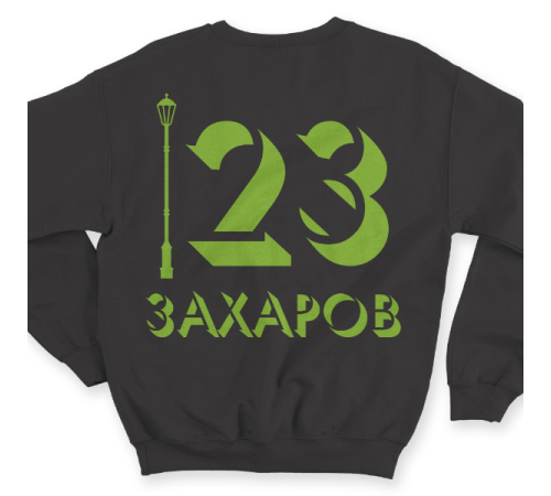Именной свитшот с объемным шрифтом и фонарем #59