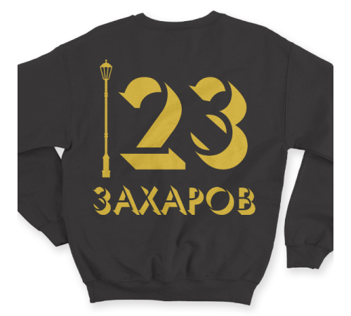 Именной свитшот с объемным шрифтом и фонарем #59