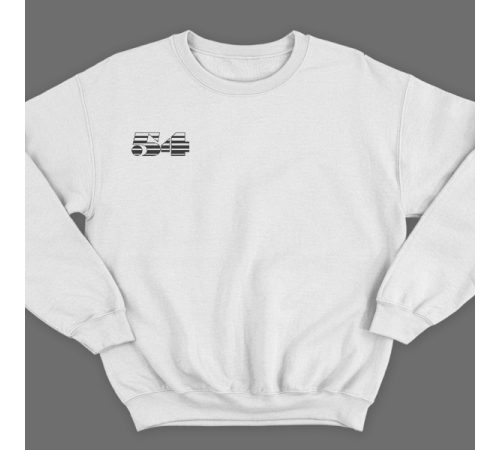 Именной свитшот с полосатым шрифтом и хоккейными принадлежностями #66