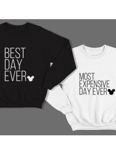 Парные свитшоты для влюбленных "Best day ever"/"Most expensive day ever"